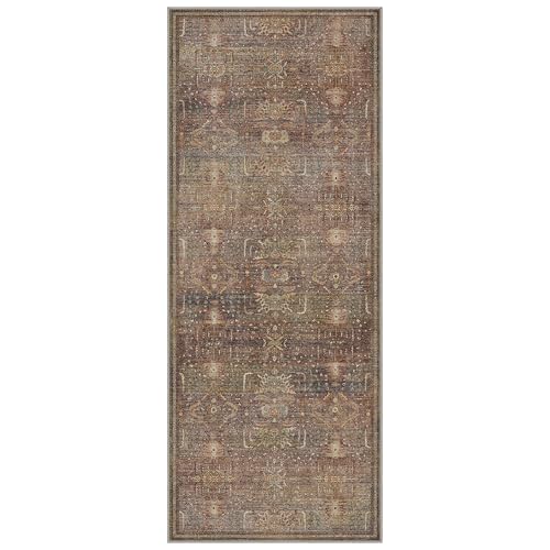 GENIMO 2x10 Non Slip Hallway Runner Rug, Machine Washable, Thin & Low Pile Lightweight for Kitchen, Laundry, Entryway, Bedroom & Living Room