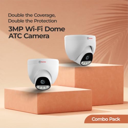 Image of Trueview 3MP WiFi Dome CCTV Camera Pack of 2 | Home & Office Security Camera | Human Detection | Two-Way Audio | Motion Alerts | Remote Monitoring | Cloud Storage Support | Alexa Compatible