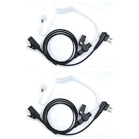 Headset for Motorola Walkie Talkies with Mic 2 Pin Acoustic Tube Earpieces and PPT for CP200 GP2000 CLS1410 CLS1450 CLS1100 (2Packs) Cover