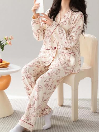 Image of LITZO Womens Korean Night Dress || Pyjama Set ||Korean Nightsuit || Women Nightwear ||Round Neck Half Sleeve Nightsuit || Loungewear || Everyday Nightdress (L-221-227)