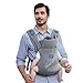 YEMKEZO Baby Carrier Newborn to Toddler,Newborn Carrier(7-25lbs) with Head Support, Cozy Baby Wrap Carrier, with Hook&Loop for Easily Adjustable, Soft Fabric (Breathable Black) (Summer-Gray)