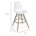 Best Choice Products Set of 2 Mid Century Modern Counter Stools w/Wooden Legs, Footrests - White