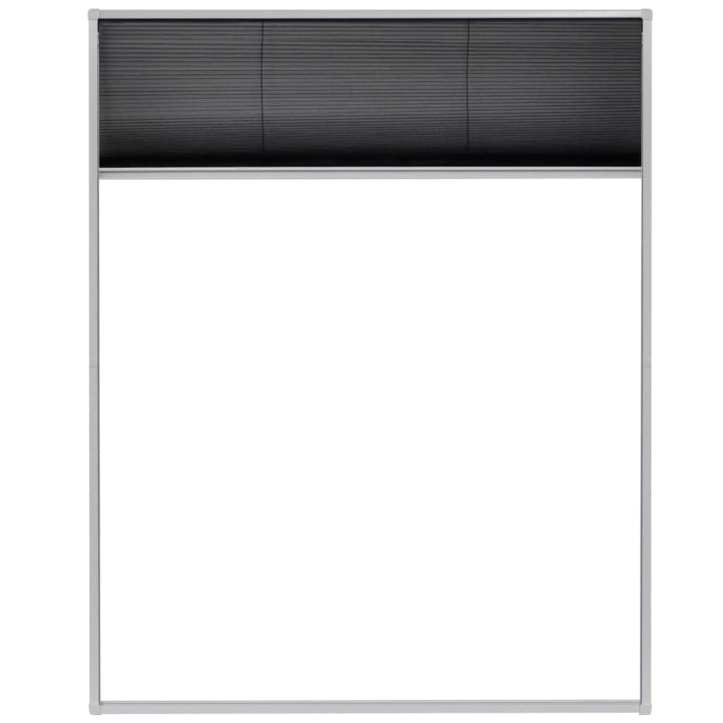 Generico Zanzariera Plissettata per Finestre in Alluminio 80x100 cm,Nero,1.22kg,142611