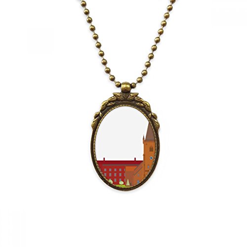 Collier Danemark Koling pendentif en laiton pour look voyageur vintage