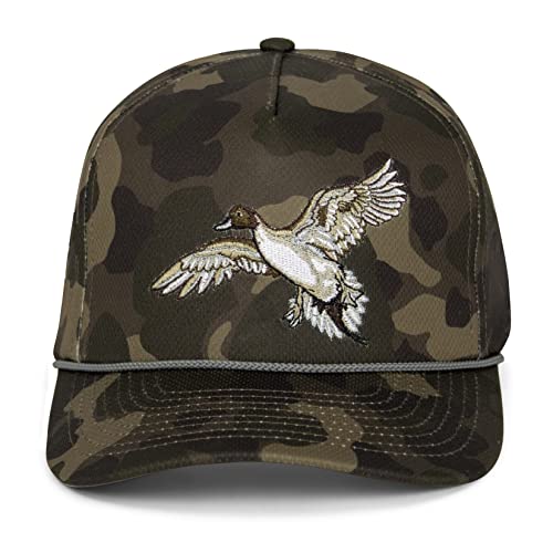 Paramount Outdoors Pintail Duck Throwback Camo Trucker Hat 5-Panel Rope Cap Waterfowl, ComfortSnap Snapback