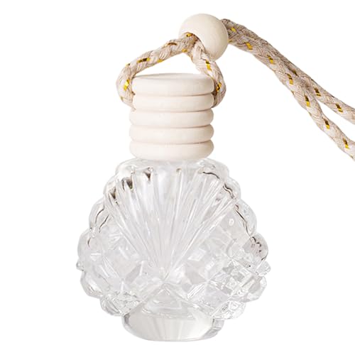 Disodrier Car Compume Bottle-ディフューザーボトル、香水ペンダント|充電式ガラス瓶、透明なシェル、自動車芳香族のアクセサリー、エレガントな香水ディフューザー