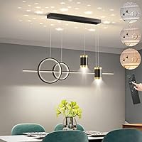 KSIBNW 100cm Lampara Techo Colgante LED para comedor, 45W Lámpara Colgante LED Moderna Regulable,3000K-6000K,10%-100%,para salón, dormitorio, comedor, decoración, iluminación,con Control Remoto