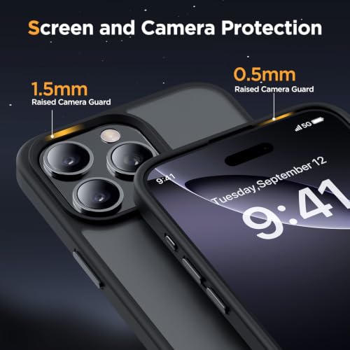 Image of Miracase Magnetic for iPhone 16 Pro Max Case, [Compatible with MagSafe] [Military-Grade Protection], Anti-Fingerprint, Slim Case for 16 Pro Max 6.9 inch- Black