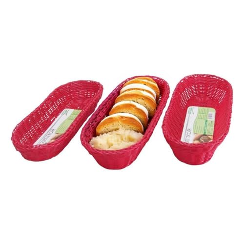 KESPER 7104739371035 3er-Set Baguette-Korb rot