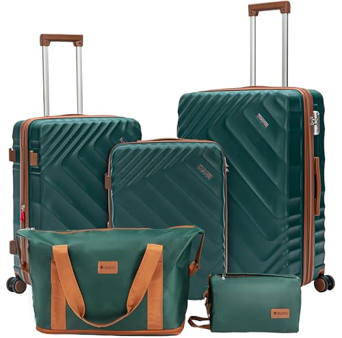 5 piece Luggage Set Expandable Suitcase 22x14x9 Airline Approved Carry ...