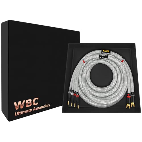 Câble de haut-parleur Hi-Fi 7 AWG pour enceinte centrale avec fiches banane et fourches
