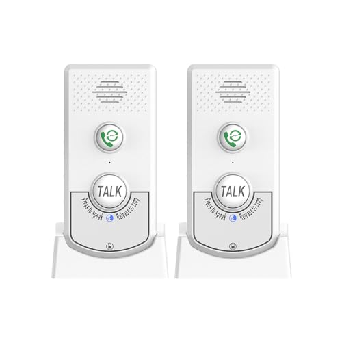 Decdeal 2 Pack Intercoms Wireless for Home, Voice Bidirectional Caller Home Ultra Long Distance Voice Interphone Elderly Caller Room to Room Communication Intercom Two Way Ringtone Call