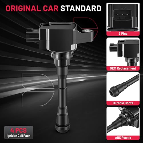 Image of BDFHYK Ignition Coil Pack UF659 Compatible with Nissan Qashqai 2017-2022 Rogue Sport 2017-2022 Rogue 2017-2019 Sentra 2017-2019 Juke 2011-2017 1.6L 2.0L L4 Nissan Oem Coil Pack Coil for C858 Set of 4