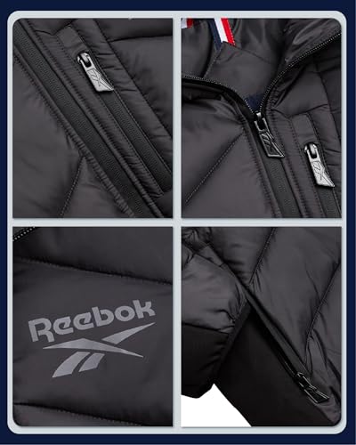 Reebok Boys Puffer Jacket - Heavyweight Quilted Wind & Water Resistant Boys Winter Coat - Insulated Bubble Kids Winter Jacket3