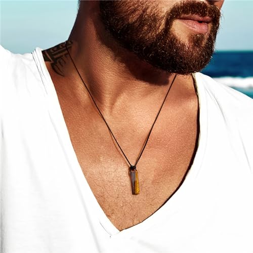 Crystal Necklaces for Women Gemstone Pendant Necklace Adjustable Handmade Black Rope Natural Stone Spiritual Necklace Energy Crystals and Healing Stones Necklace for Men2