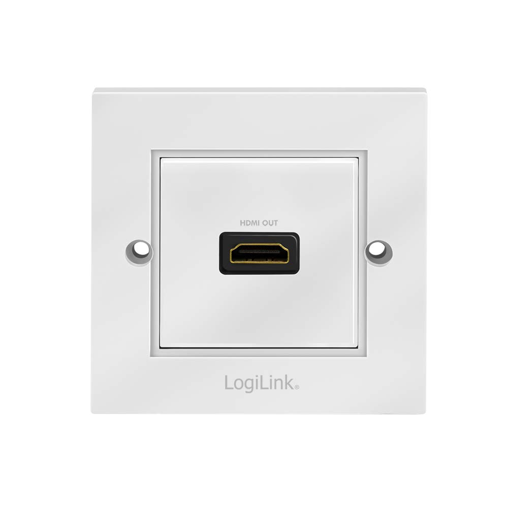 LogiLink Presa HDMI da parete con Ethernet 1 porta bianco AH0017