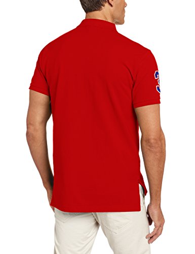 U.S. Polo Assn. Men's Slim Fit Big Horse Polo with Stripe Collar Classic