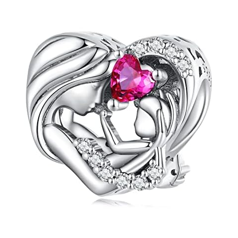 NINGAN Maman et enfant charme 925 perles coeur Cover