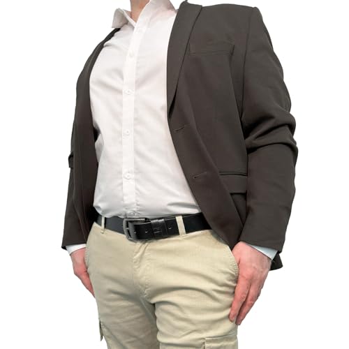 Men's Leather Belt, 40 MM, Black, Handcrafted, Gun Metal Buckle2