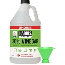 HARRIS 30% Extra Strength Concentrated Vinegar for Home Cleaning and Outdoor Use, 1 Gallon, With Funnel