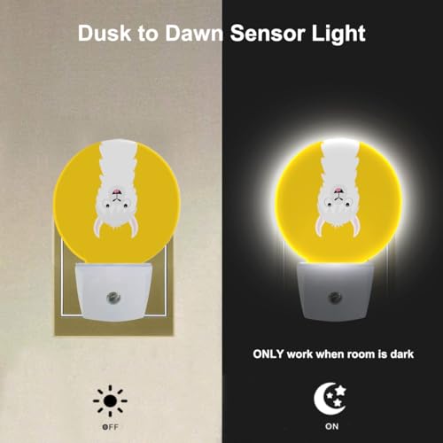 Image of EKOBLA Llama Night Light, Cute Animal Night Lights Plug Into Wall with Dusk to Dawn Auto Sensor for Bathroom, Hallway and Kitchen