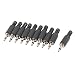 uxcell 3.5mm Mono Male Jack Single Channel Microphone Adapter Connector 10pcs Black