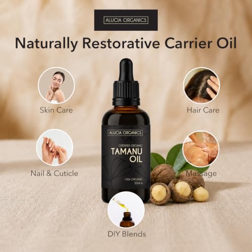 Alucia Organics Zertifiziertes organisches Tamanuöl (Tamanu Oil) 50ml - Rein, natürlich, kaltgepresst...