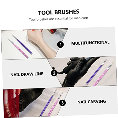 HONMEET 3 Pçs Escova De Unhas Unhas De Gel Unhas De Gel Fio Puxando Ferramentas Kit De Manicure Prof