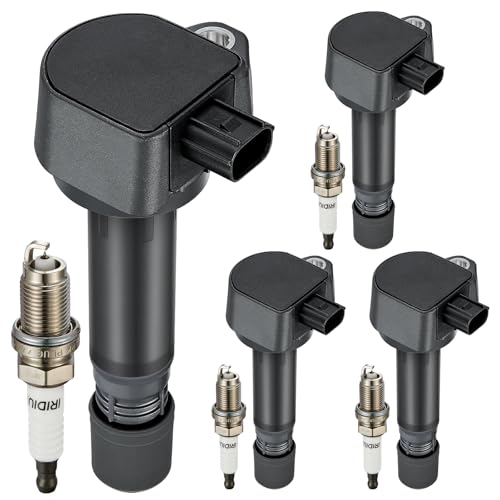 Image of Set of 6 Ignition Coil Pack UF624 and 97390 Iridium Spark Plugs Compatible with Acura RDX ZDX Compatible with Honda Pilot Ridgeline 3.5L 3.7L V6 Replacement for 5C1722 30520RN0A01