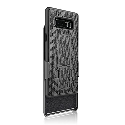 Galaxy Note 8 Case, Bekase (Tm) Hard Shell Holster Combo Matte Finish Protective Slim Case For Samsung Galaxy Note 8 With Kickstand And Locking Belt Swivel Clip (Black) #TOP2