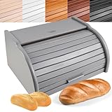 Photo Gallery creative home porta-pane legno grigio | moderno | 38x28,5x17,5cm (+/-1cm) | contenitore pane | coperchio scorrevole avvolgibile | apertura frontale a scomparsa | faggio naturale | accessori cucina Photo Gallery creative home porta-pane legno grigio | moderno | 38x28,5x17,5cm (+/-1cm) | contenitore pane | coperchio scorrevole avvolgibile | apertura frontale a scomparsa | faggio naturale | accessori cucina