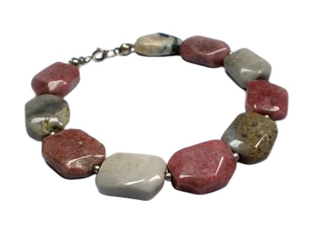 Bracelet argent 925 rhodonite japonaise ARANDE une idée cadeau unique