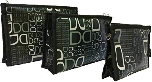 Avanti Creations Transparent Jewellery Organiser Pouch For Women Plastic Waterproof Travelling Kit Of 3 Pcs (BLACK)-image-47