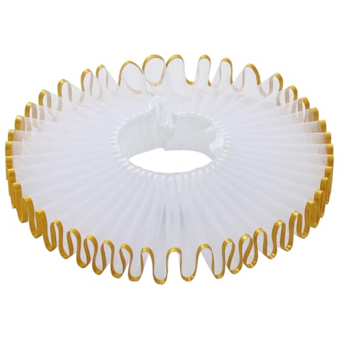 FAD-4U Elizabethan Neck Ruff Detachable Collar for Medieval Costume Ensembles Neck Collars