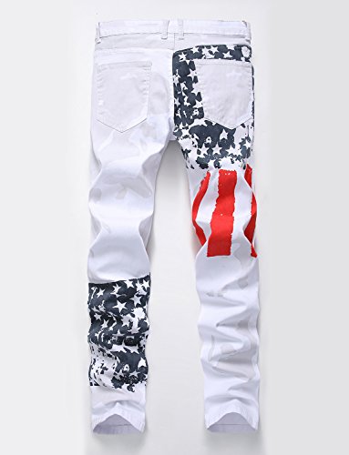 Men`s Patriotic USA American Flag Stretchy Jeans Pants2