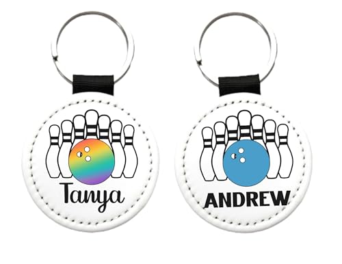 Handmade Personalized Name Bowling Key Chain, Bowling Ball Team Gift