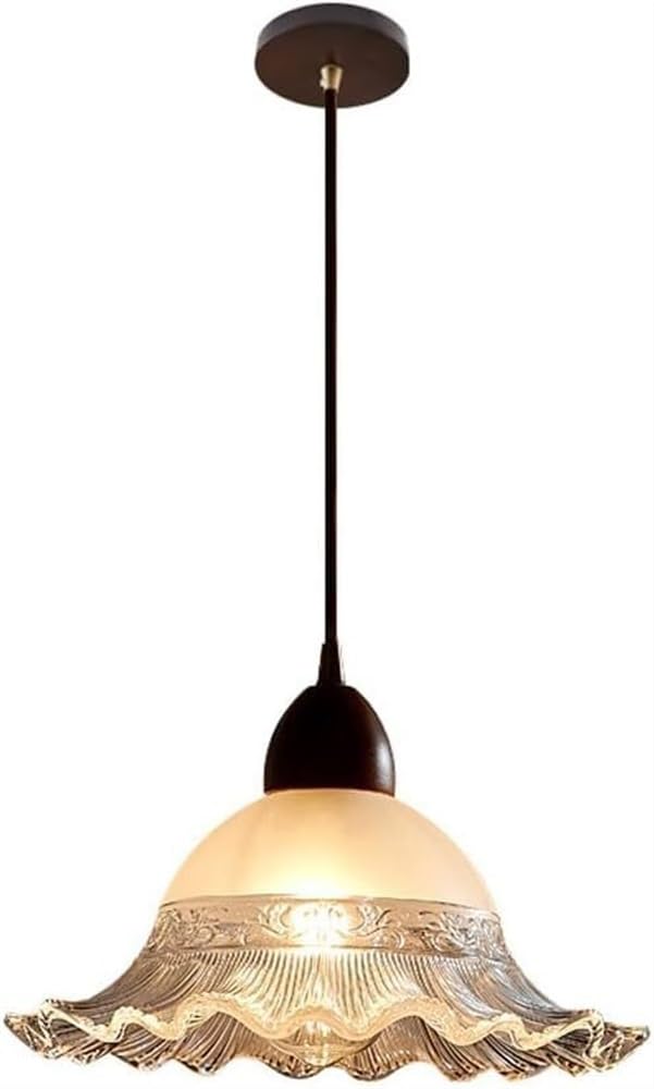 Lustre japonais en verre E26 pour illuminer un coin lecture de chambre