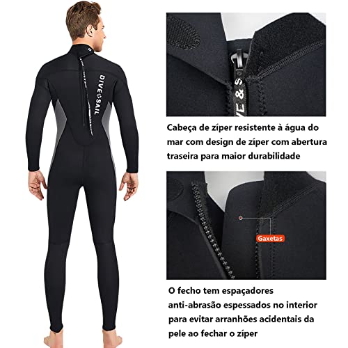 Roupa de Mergulho 3mm Neoprene Masculina roupa termica masculina Adequado para Mergulho Natação Surf