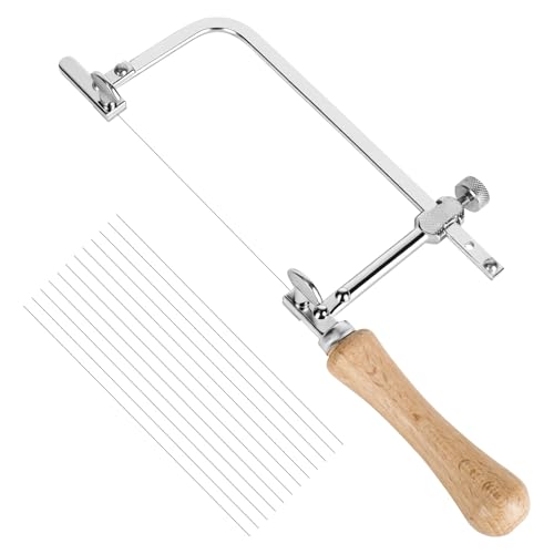 Juweliersäge Metallsäge Bogensäge Verstellbare Laubsäge mit 12 Laubsägeblätter, Dekupiersäge Drahtsäge Schmucksäge für Holz, Holzbearbeitung Glas Metall Juweliersäge Metallsäge Bogensäge Verstellbare Laubsäge mit 12 Laubsägeblätter, Dekupiersäge Drahtsäge Schmucksäge für Holz, Holzbearbeitung Glas Metall