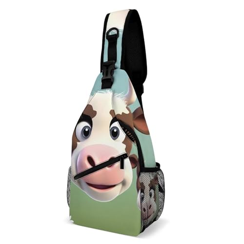 Sac à bandoulière motif jolie vache compact 38x20cm stylé