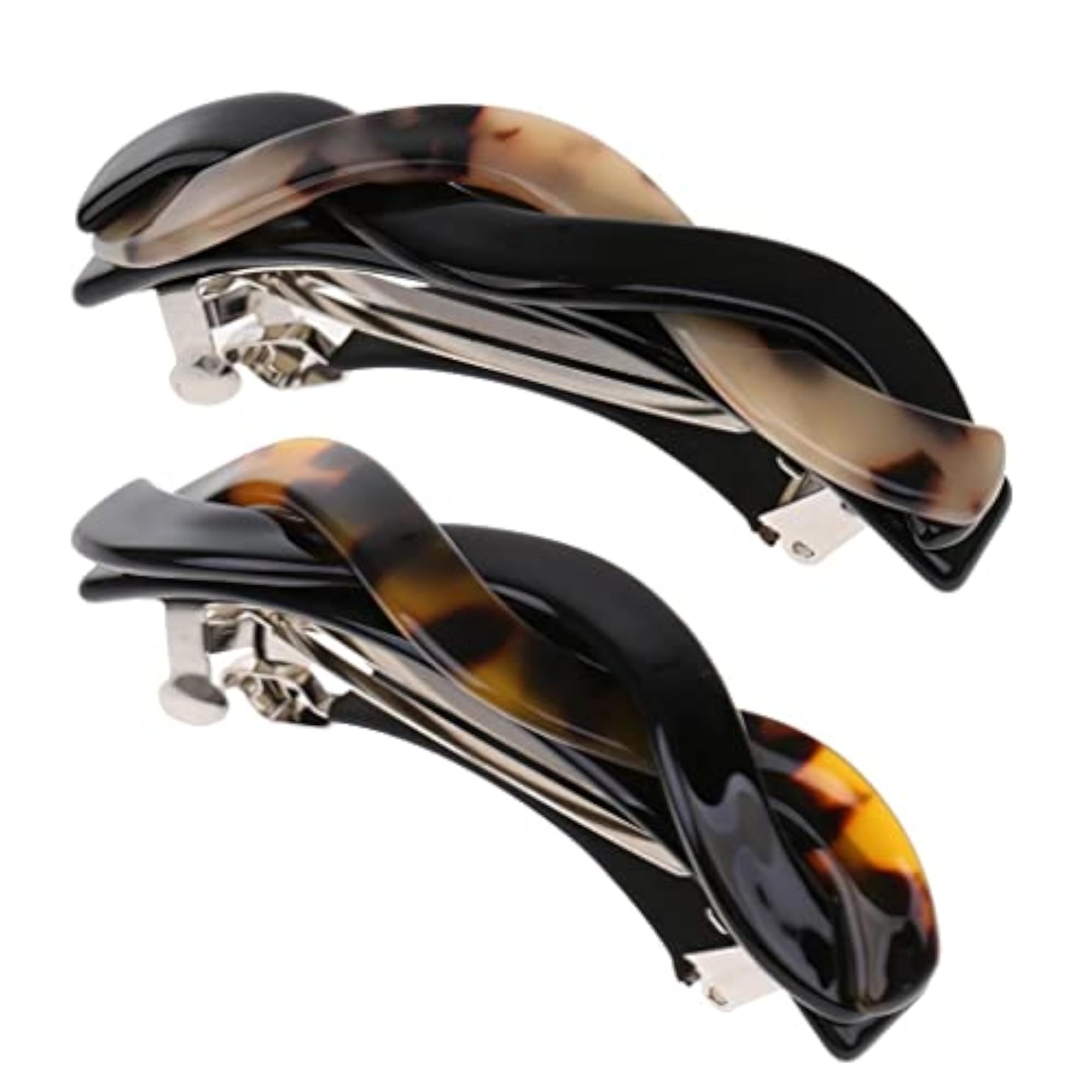 2Pcs Japanese Twist Spring Hair Clip Barrette Ponytail Holder
