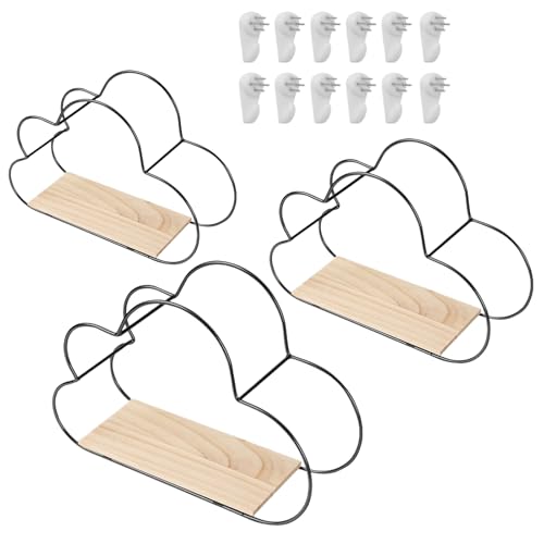 Generisch Estantería flotante de pared con estantes flotantes, 3 piezas, estantería decorativa para salón, dormitorio, baño, estilo rústico
