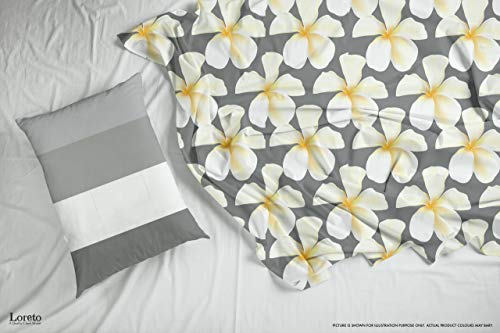 LORETO – A QUALITY LINEN BRAND 144 TC 100% Cotton Bedsheet for Double Bed with 2 Pillow Covers - White & Grey, Floral - Image 3