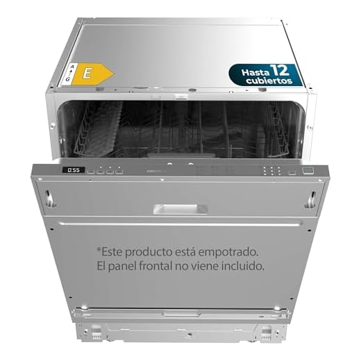 Cecotec Lavastoviglie da Incasso 60cm Bolero Aguazero 6110 Full-BI. 1850W, 12 Coperti e 7 Programmi, Funzione Mezza Carica, Programma 3 in 1, Avvio Ritardato, Dry+ e ChildLock, Cestello Posate