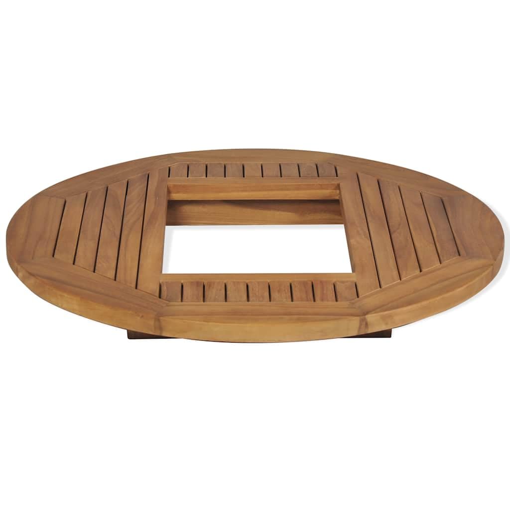vidaXL Teak Bierkastentisch Bierkisten Tischaufsatz Stehtisch Bartisch Bistrotisch Holztischplatte Tischplatte Balkon Garten 70cm Braun