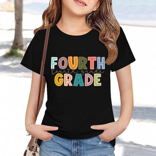 Kids First Day School Tees for Boys Girls 'Fifth Grade' Graphic T-Shirts Cotton Short Sleeve Tops Back to School Tees4