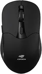 C3Tech mouse Bluetooth 5.0 e sem fio 2.4GHz M-BT60BK, Preto, Bateria recarregavel, com 6 botoes, 1600 DPI Ambidestro Plug and Play compativel com Windows, MACos, Linux, Chrome