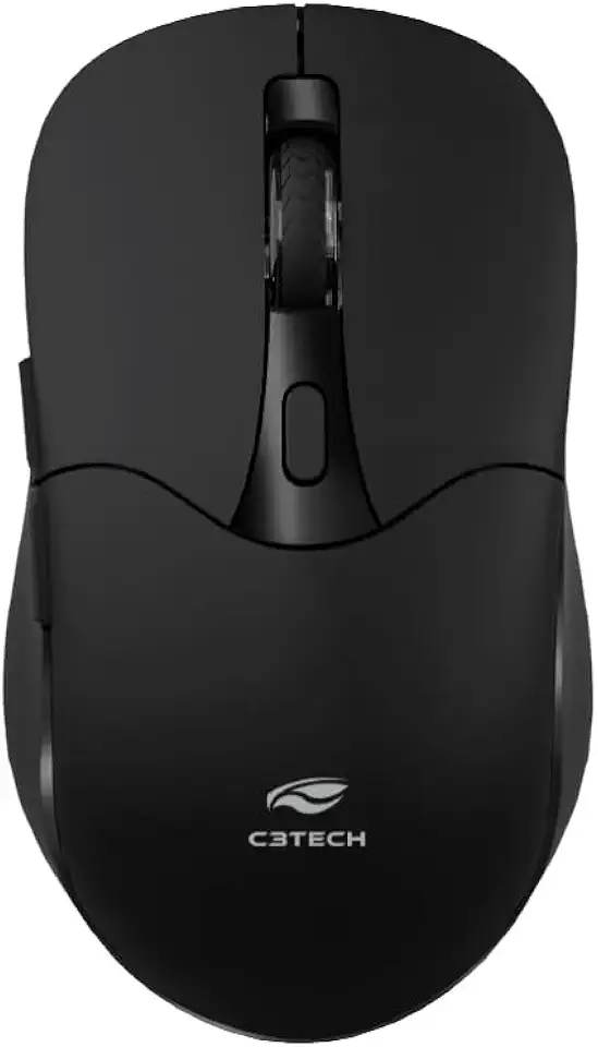 C3Tech mouse Bluetooth 5.0 e sem fio 2.4GHz M-BT60BK, Preto, Bateria recarregavel, com 6 botoes, 1600 DPI Ambidestro Plug and Play compativel com Windows, MACos, Linux, Chrome