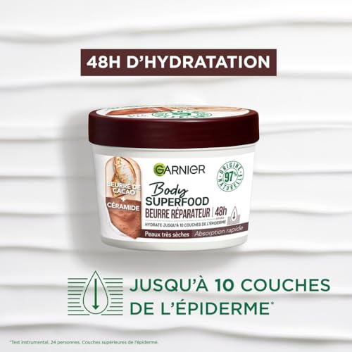 Crème Corps Peau Très Sèche Réparatrice Superfood Cacao Garnier Le Pot De 380ml - vue 7