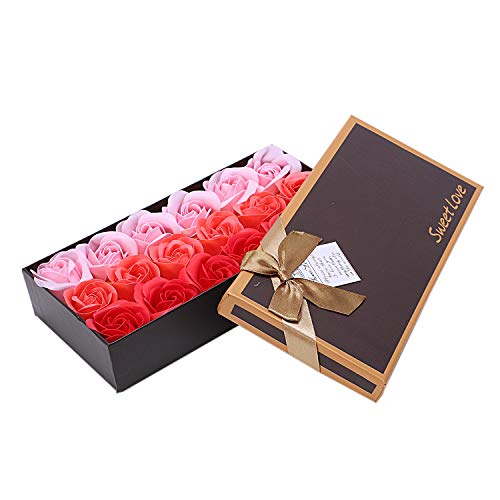 Lbvzxkad 18Pcs Gradiente Simulación Rosa de Jabón Rojo